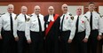 From left, Inspector Tom Crowley, Deputy Chief Jerome Brannagan, Deputy Chief of Operational Support Rick Derus, Ontario Court Justice Guy DeMarco, Windsor Police Chief Al Frederick, Deputy Chief of Operations Vince Power, and Superintendent Michael Langlois are pictured at the swearing in of Deputy Chief of Operational Support, Rick Derus, at the Ontario Court of Justice in downtown Windsor, Nov. 5, 2012.  (DAX MELMER/The Windsor Star)