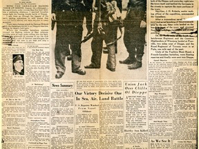 Aug. 20, 1942: The Star’s front page announces the tragedy at Dieppe. (Windsor Star files)