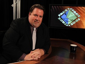 John Fairley, host of Face to Face, is photographed during a taping of the show at the Cogeco studios in Windsor on March 11, 2011.(TYLER BROWNBRIDGE / The Windsor Star)