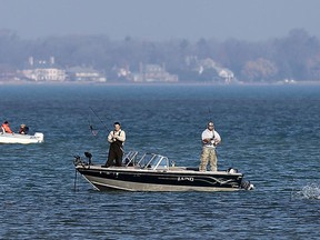Fishermen try their luck on Lake St. Clair off the shore of Sandpoint Beach in Windsor on Wednesday, November 22, 2012. (TYLER BROWNBRIDGE/The Windsor Star)