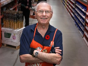 David Frank, 87, the oldest Home Depot employee in Canada, is pictured in the hardware section of Home Depot at Walker Road and Division Road, Saturday, Nov. 10, 2012.  Frank will be celebrating his 88th birthday on Monday.  (DAX MELMER/The Windsor Star)  Trax# 00016579A