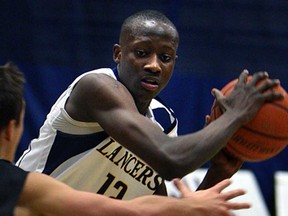 Windsor Rotimi Osuntola Jr. helped lead the Lancers to a 72-68 win over Ottawa Saturday in OUA basketball action at the St. Denis Centre in Windsor. (Windsor Star files)