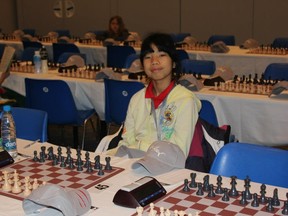 Lily Zhou, 10, at the World Youth Chess Championship in Maribor, Slovenia. Handout