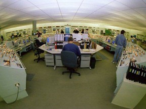 Files: The control room at Ontario Hydro's Bruce Nuclear Power Development's Bruce B Generating Station. July 19, 1995.