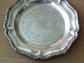 Silver salver: $300