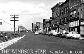 1953- No more detours for Sandwich St. drivers. Motorists who have been winding their way along Chatham, Pitt and Assumption St. for the past four months while the $275,000 Sandwich St. reconstruction program was being carried out. (The Windsor Star-FILE)