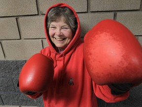 Fran Dufault, 64, is a member of the St. Joachim Boxing Club and practises the sport to stay in shape. (DAN JANISSE / The Windsor Star)