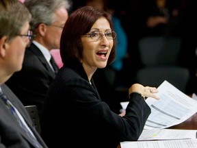 Ontario Privacy Commissioner Ann Cavoukian, speaks during a press conference held to release a report regarding jury background checks at Queens Park in Toronto, Ontario, October 5, 2009.    (Tyler Anderson/ National Post)