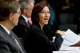 Ontario Privacy Commissioner Ann Cavoukian, speaks during a press conference held to release a report regarding jury background checks at Queens Park in Toronto, Ontario, October 5, 2009.    (Tyler Anderson/ National Post)