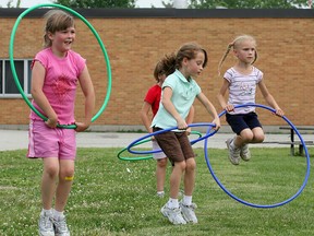 Files:  Stella Maris Catholic elementary school students use hula hoops during a Fitness-Fun-a-thon on June 1, 2007. (Windsor star files)