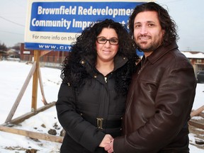 Andre and Hoda Abouasli, pictured here Friday, Dec. 28, 2012, are using the city of Windsor's Brownfield Redevelopment Community Improvement Plan to build a small plaza on vacant land at the corner of West Grand Blvd. and Dougall Avenue.  (DAX MELMER / The Windsor Star)
