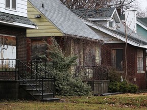 Boarded up houses on Indian Road in West Windsor are pictured Sunday, Dec. 16, 2012.  (DAX MELMER/The Windsor Star)