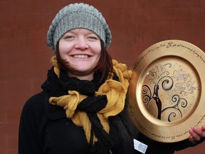 Sarah Barrette, pictured in Belle River, Saturday, Dec. 29, 2012, is an artist who creates decorative chargers.  (DAX MELMER / The Windsor Star)
