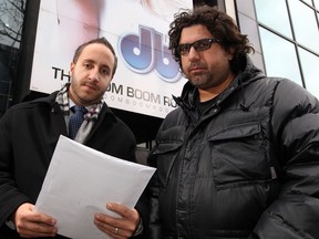Windsor lawyer Adam Paglione, left, and business owner Renaldo Agostino of the Boom Boom Room plan to sue a patron for lost business reputation December 11, 2012. (NICK BRANCACCIO/The Windsor Star)