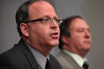 Files: Windsor-Essex District Catholic School Board executive superintendent of business Mario Iatonna, left, and director of education Paul Picard, right, during a press conference at the board office May 17, 2011, in Windsor. (Windsor Star files)