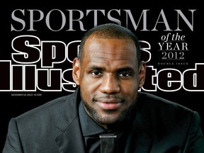 This image provided by Sports Illustrated shows the cover of the Dec. 10, 2012 issue, on sale now, featuring LeBron James who has been named the Sports Illustrated Sportsman of the Year 2012. James is the first NBA player to win the award since Heat teammate Dwyane Wade in 2006. (AP Photo/Sports Illustrated, Walter Iooss Jr.)