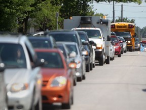 In this file photo, commuters cause some congestion on Daytona Avenue, heading North due to lane closures on Huron Church Road at Malden Road, Friday, July 20, 2012.  (Dax Melmer/The Windsor Star)