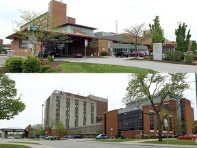 Windsor Regional Hospital Ouellette Campus, top, and Windsor Regional Hospital Met Campus. (Windsor Star files)