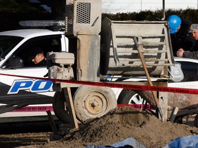 Bricklayer Phil Pinsonneault was one of the first to assist a worker who was critically at a single family home construction site on the 3900 block of Casgrain in South Windsor Friday December 14, 2012. (NICK BRANCACCIO/The Windsor Star)