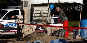 Bricklayer Phil Pinsonneault was one of the first to assist a worker who was critically at a single family home construction site on the 3900 block of Casgrain in South Windsor Friday December 14, 2012. (NICK BRANCACCIO/The Windsor Star)