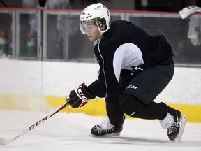 Spitfires defenceman Trevor Murphy skates during practice at the  WFCU Centre. (NICK BRANCACCIO/The Windsor Star)