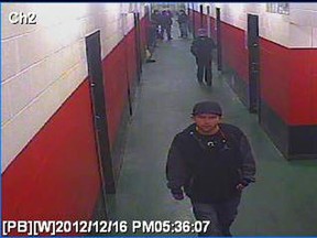 OPP have released a photo of a suspect wanted in connection with a break-in at the Tecumseh Arena on Dec. 16, 2012. (HANDOUT/The Windsor Star)