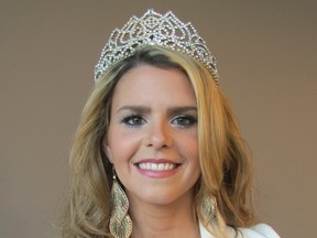 Jaclyn Miles, Miss Canada 2012, is shown in The Windsor Star's newsroom on Dec. 13, 2012. The 24-year-old Amherstburg native will lead the Winter Fest Windsor parade on Dec. 15. (Rob Gurdebeke / The Windsor Star)