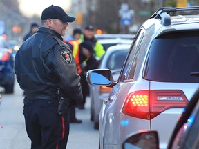 Officers with the Windsor Police Service, Lasalle Police and Ontario Provincial Police along with the local MADD chapter kicked off an awareness campaign Thursday, Nov. 1, 2012, in downtown Windsor. (Windsor Star files)