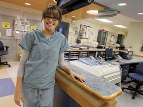 Registered nurse Meagan Klyn stands in the ICU unit at Hotel-Dieu Grace Hospital.                  (TYLER BROWNBRIDGE / The Windsor Star)