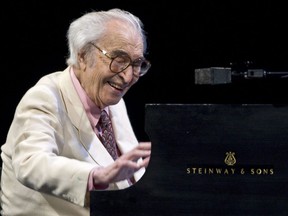 Jazz legend Dave Brubeck performs at the 30th edition of the Montreal International Jazz Festival in Montreal on July 4, 2009. Jazz composer and pianist Dave Brubeck, whose pioneering style in pieces such as "Take Five" caught listeners' ears with exotic, challenging rhythms, has died. He was 91. THE CANADIAN PRESS/Paul Chiasson