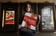 Miriam Goldstein holds a poster for the Vagina Monologues in front of the Capitol Theatre in Windsor on Tuesday, December 4, 2012. A city employee recently took the poster down from the main entrance to the theatre and it has yet to be returned. TYLER BROWNBRIDGE / The Windsor Star)