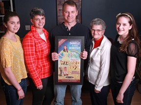 Danielle Wade's family, from left, sister Jordyn Wade, 18, parents Jodi Wade and Doug Wade, grandmother, Bonnie Dunham, and sister Alexa Wade, 15, are pictured at their home Monday, Dec. 17, 2012.  The Wades are travelling to Toronto to see the opening show of The Wizard of OZ starring Danielle Wade as Dorothy.  (DAX MELMER/The Windsor Star)