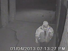 Surveillance footage of a suspected wanted in a break and enter at a home in the 1900 block of Candlewood Drive in Tecumseh. (HANDOUT/The Windsor Star)