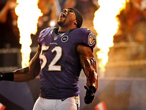 Linebacker Ray Lewis of the Baltimore Ravens is pictured in this file photo. (Photo by Patrick Smith/Getty Images)