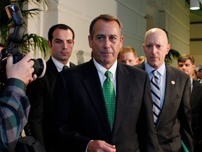 House Speaker John Boehner (R-OH) and the U.S. Republicans "lurch from one manufactured crisis to another," according to Bill Gibson, the area director for Unifor in Kitchener. (AFP/Getty Images files)