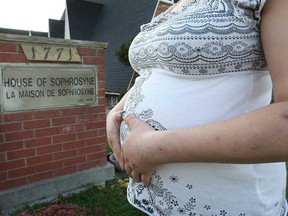 In this file photo, a pregnant resident of the House of Sophrosyne poses at the Windsor, Ont. drug rehabilitation facility. (Windsor Star files)
