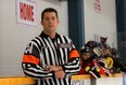 Joe Monette of Windsor is an on-ice official in the OHL and will be working games in the World Under-17 Championships in Quebec.  Monette was visiting South Windsor Arena Monday, December 24, 2012. (NICK BRANCACCIO/The Windsor Star