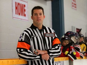 Joe Monette of Windsor is an on-ice official in the OHL and will be working games in the World Under-17 Championships in Quebec.  Monette was visiting South Windsor Arena Monday, December 24, 2012. (NICK BRANCACCIO/The Windsor Star