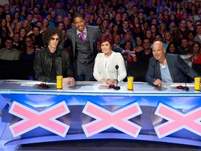 Undated handout photo from America's Got Talent with Howard Stern, left, Nick Cannon, Sharon Osbourne and Howie Mandel.  (HANDOUT: Virginia Sherwood/NBC)