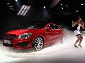 Mercedes-Benz introduces the 2014 CLA at the North American International Auto Show on January 13, 2013 in Detroit, Michigan. The auto show will be open to the public January 19-27.  (Photo by Scott Olson/Getty Images)