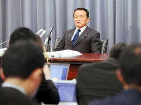 Japan deputy prime minister Taro Aso has apologized after urging seniors to 'hurry up and die.' (Haruyoshi Yamaguchi/Bloomberg)