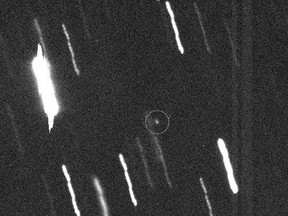 This NASA image shows asteroid Apophis. The asteroid Apophis, which should barely touch the Earth in 2029 and could possibly hit in 2036, approaches earth on January 9, 2013 at a distance of 14.4 million kilometers, astronomers said January 8, 2012. Scientists had initially evaluated on a 45, or 2.7 percent, the chances of a catastrophic collision with Earth in 2029 this celestial object discovered in 2004 and is 270 meters in diameter and the size of three football fields.  (AFP Photo/NASA)