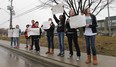 Students rally in front of Dr. David Suzuki School in Windsor, Ont. on Jan. 11, 2013. (Dan Janisse / The Windsor Star)