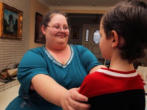 Jennifer Balkwill with her son, Gordon, 7, Friday January 25, 2013. LaSalle Police Service has a wanderers list for adults or children and Gordon is on that list. (NICK BRANCACCIO/The Windsor Star)