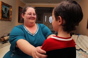 Jennifer Balkwill with her son, Gordon, 7, Friday January 25, 2013. LaSalle Police Service has a wanderers list for adults or children and Gordon is on that list. (NICK BRANCACCIO/The Windsor Star)