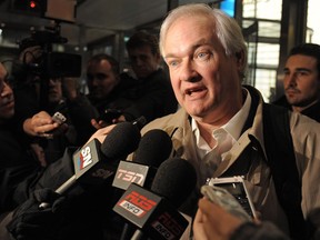 Donald Fehr, executive director of the NHL Players' Association, speaks to the media last week in New York. (Louis Lanzano/The Canadian Press)