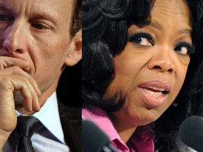 Lance Armstrong, left, and Oprah Winfrey. (Getty Images files)