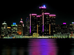 Photo overlooking the Detroit river towards Detroit from shore of Windsor, Ont. (Mel Diotte/Special to The Star)