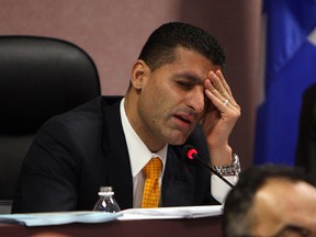 Mayor Eddie Francis asks a question during the fluoridation debate at city hall in Windsor on Monday, January 28, 2013.(TYLER BROWNBRIDGE / The Windsor Star)