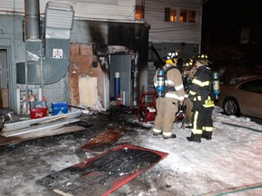 Fire fighters respond to a fire at 1370 Wyandotte East. The cause of the fire is unknown but it is believed to have been deliberate. Wednesday, January 2, 2013 in Windsor, Ont. (JASON PRUPAS/ Special to the Star)